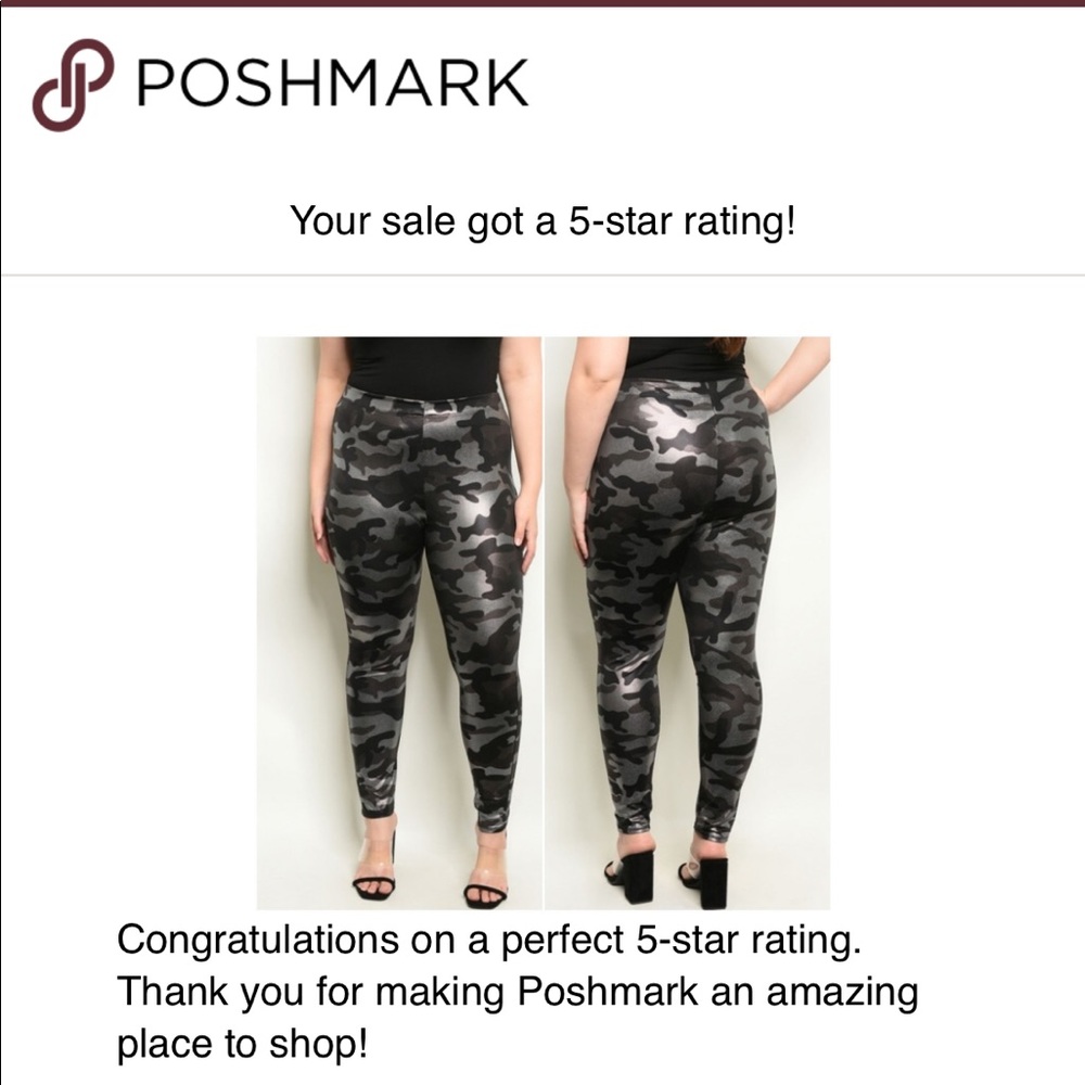 METALLIC BLACK & SILVER LEGGINGS - Picture 4 of 4